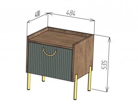 МЕТРО Тумба прикроватная Дуб Канзас/Токио 484х400х535