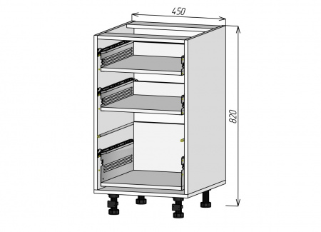 Кухонный корпус НМ3Я450х820мм (3уп)
