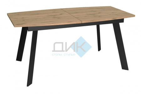 Стол DikLine XL160 Дуб галифакс (160(205)х900(ЛДСП EGGER)/Опоры черные
