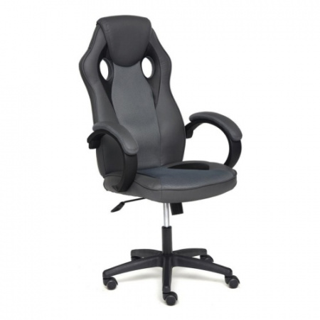 Кресло RACER GT new (кож/зам/ткань, металлик/серый, 36/12)