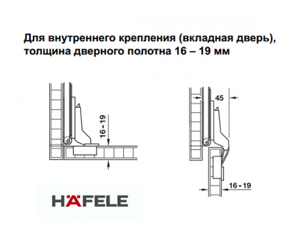 Крепежный комплект EXL для внутренней дввери 16-19мм 35мм 