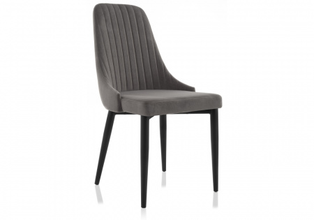 Стул на металлокаркасе Kora dark gray / black (графит)