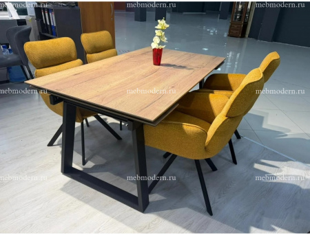 Стол DikLine DZ160 Дуб галифакс (160(240)х900(ЛДСП EGGER)/черные (2 уп.)