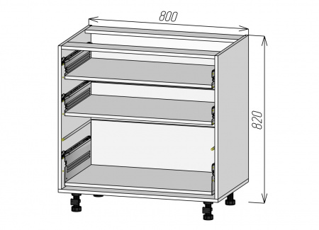 Кухонный корпус НМ3Я800х820мм (4уп)