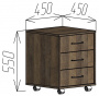 Тумба 3 ящика Т01 Дуб Самдал 450х450х550